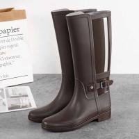Botas de lluvia impermeables para mujer, zapatos de jardín, botas de goma de PVC, botas antideslizantes hasta la rodilla, botas de pesca - details 9