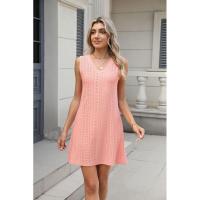 Nuevo Vestido informal de verano con cuello en V y Color sólido con cierre de palacio y bolsillo para mujer - details 23