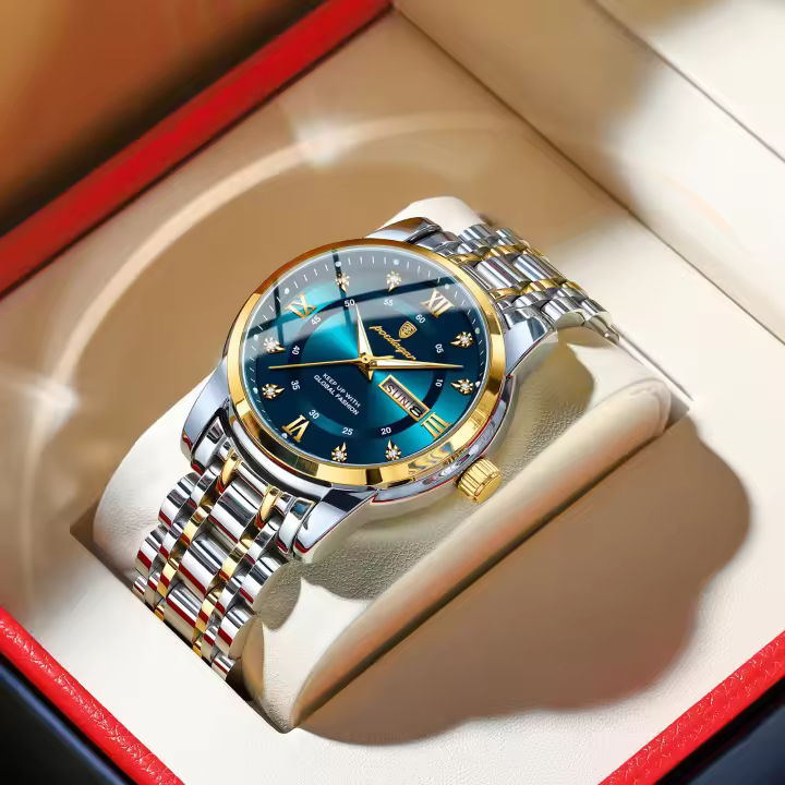 Reloj de cuarzo luminoso con doble calendario para hombre, nuevo, resistente al agua, de marca suiza. - 1