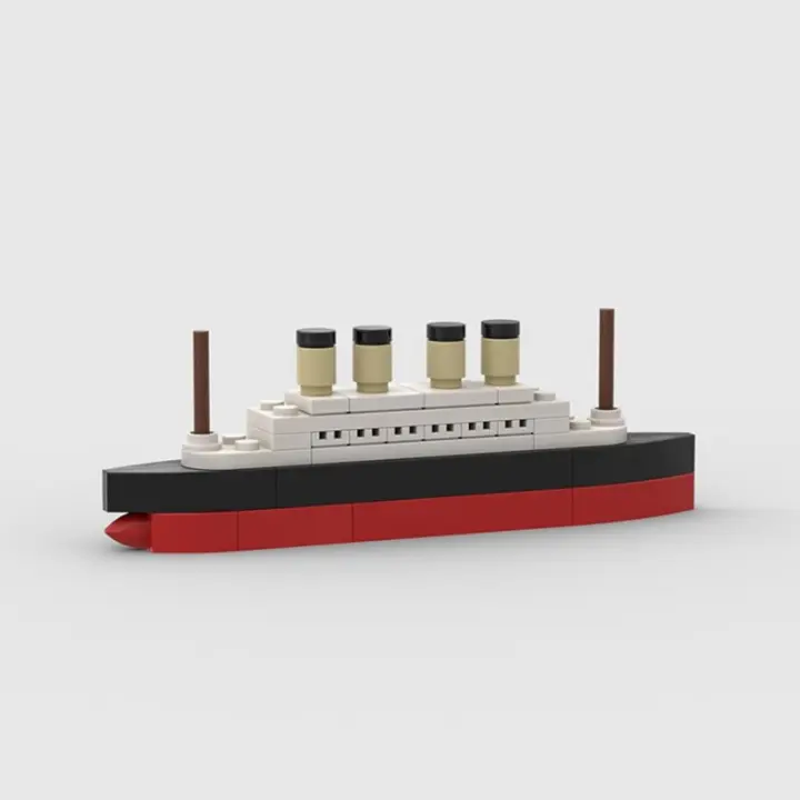 Bloques de construcción Titanic Break MOC, crucero, naranja, bloques de barco DIY, juguetes de construcción, regalos para niños-56PCS - 1