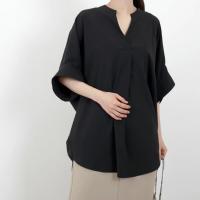 Nuevo vestido de verano Jersey con cuello en V suelto y delgado camisa de color sólido 6 colores - details 30