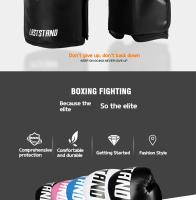 Guantes de Boxeo Profesionales de 10oz para Muay Thai, Sanda, combat-PU Duradero, Cómodos sin Cierres, 14 + - details 1