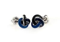 Gemelos con nudo de doble cara con diseño de bola para hombre, material de cobre de alta calidad, azul, venta al por mayor y al por menor - details 1