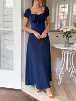 Vestido largo elegante de manga corta con hombros descubiertos para mujer, moda Primavera Verano - details 15