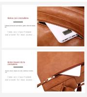 Mochila de Cuero Suave PU para Mujer Impermeable Multibolsillos Ideal para Trabajo, Escuela y Viaje - details 1