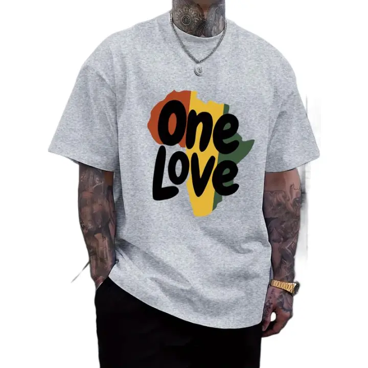 Camiseta Gráfica de Una Bolsa de Amor Cuello Redondo, Manga Corta, Algodón para Primavera/Verano, Cómoda para Aventuras al Aire Libre - 1