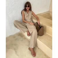 Conjunto Chic de Vestido y Pantalones de Lino-Algodón para Mujeres Moda de Verano para Oficinistas - details 2
