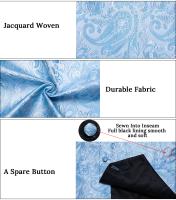Chaleco de traje con pajarita y bolsillo, gemelos cuadrados, azul claro, negro, rojo, Paisley, chaleco de esmoquin de lujo para boda y graduación para hombre - details 0