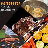Nuevo Gancho giratorio de carne de acero inoxidable para barbacoa con mango de madera, gancho para carne, gancho para aleta de comida, fácil de limpiar - details 21