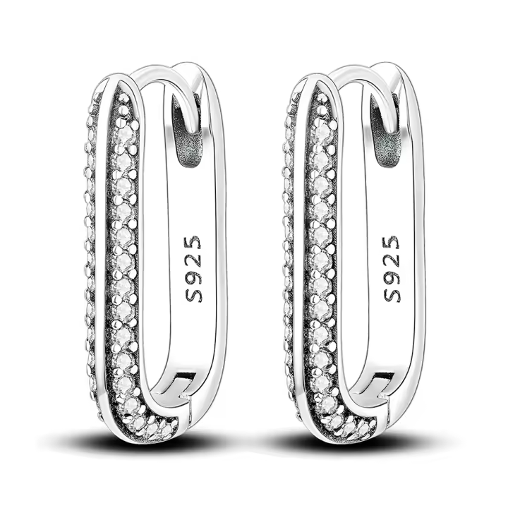 Pendientes de aro para mujer, pendientes de aro de corazón pavimentado de Plata de Ley 925 para mujer, pendientes, regalos de joyería - 1