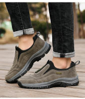Zapatos de senderismo de marca para hombre, zapatos de Trekking al aire libre de cuero de ante, zapatillas de entrenamiento ligeras antideslizantes, zapatos de escalada para caminar - details 15