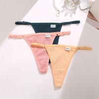 Bragas de mujer, tangas de algodón, cintura ajustable, Tanga Sexy de Color sólido, ropa interior íntima sin costuras para mujer, lencería S-XL - details 15