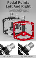 Pedales de Bicicleta ROCKBROS Aleación de Aluminio Antideslizantes Fibra de Carbono de Alta Resistencia Sello de Rodamiento Ampliado a Prueba de Polvo Pareja - details 7