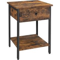 Mesita de Noche Mesa Auxiliar con Cajón y Estante 40 x 40 x 55 cm Para Dormitorio, Salón - details 0