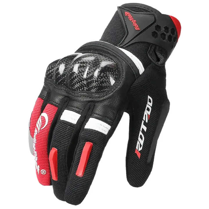 Guantes de fibra de carbono para motocicleta, manoplas transpirables para pantalla táctil, Gant Handschoenen, Rekawice - 1