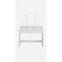 Tocador, Mesa de Maquillaje con Luces LED de 3 Colores y Brillo Ajustable, Espejo Giratorio 360 ° , con Taburete Acolchado, 5 Cajones y 1 Organizador Extraíble - details 6