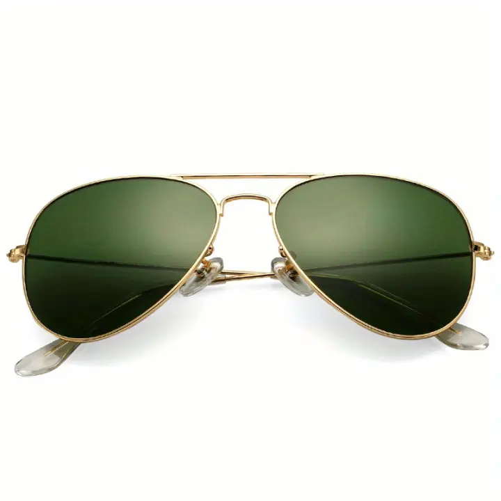 Gafas de sol clásicas Retro, Aviador con Marco de Metal y Lentes de Vidrio, para Hombres, Mujeres, Deportes al Aire Libre - 1