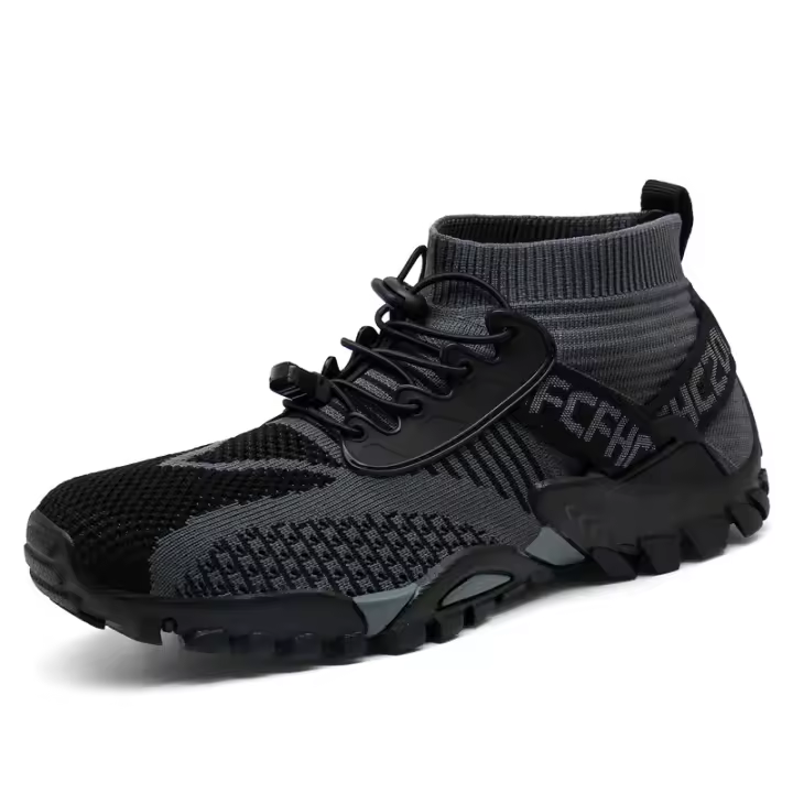 Zapatos de malla deportivos informales para hombre, calzado deportivo informal de talla grande, transfronterizo, a la moda, color negro, tejido volador, sin encaje, primavera y otoño - 1