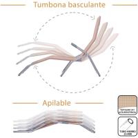 basculante Plegable Acero y textileno Gris 170x65x101 cm - details 7
