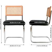 Pack de 2 Comedor Tapizadas, Sillas de Cocina Modernas con Patas de Metal, Gran Estabilidad y Capacidad de Carga, Blanco, Ratán, Vellón, Espuma - details 20