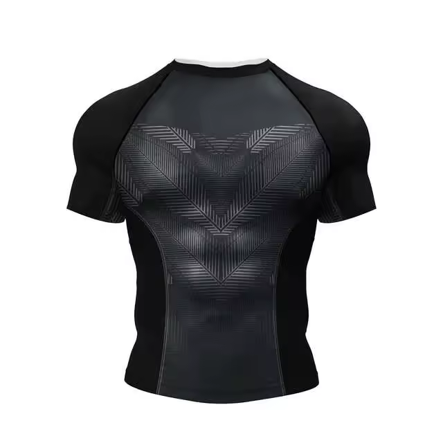 MMA Rashguard brasileño Jiu-jitsu alta elasticidad 3D impreso de talla grande para hombre Camiseta deportes de combate de secado rápido transpirable - 1
