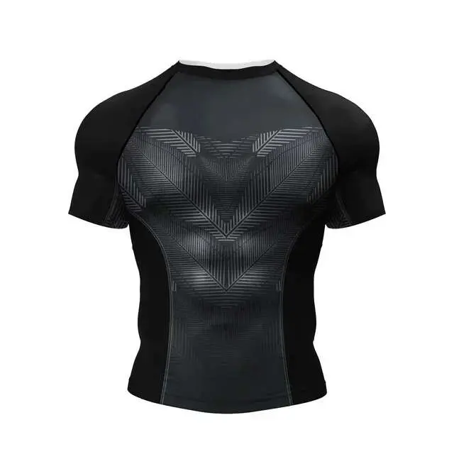 MMA Rashguard brasileño Jiu-jitsu alta elasticidad 3D impreso de talla grande para hombre Camiseta deportes de combate de secado rápido transpirable - 1