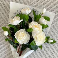 Ramas artificiales de Gardenia de tacto Real, flores de Gardenia de simulación hechas a mano de plástico, flores falsas exquisitas realistas - details 5
