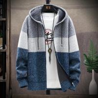 Suéter de invierno para hombre, cárdigan de terciopelo con cuello alto, informal, con cremallera, grueso y cálido - details 4