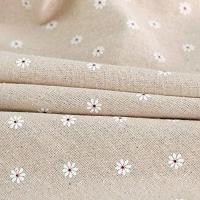 Rectangular Tablecloth Daisy Pattern, Linen Cotton Fabric with Collar Edge, Textile for Home and Hotel, Available in 2 Sizes - details 3