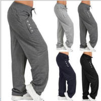 Pantalones Casuales Sueltos Para Mujer  Negro Gris Pantalones Mujer Pantalon Femme Jogger Talla Grande Leggings Estilo Inglés Otoño/Invierno - details 0