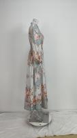Vestido de primavera estilo palacio estampado de manga larga con cuello en V y temperamento para mujer 2025 con gran exhibición - details 1