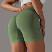 Crossover mujeres deporte gimnasio entrenamiento correr cintura alta Yoga Push Up cadera sin costuras Fiess Shorts - details 50