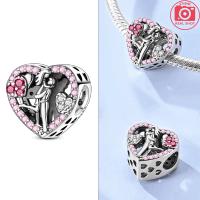 Abalorios de Plata 925 con Forma de Corazón de Pareja de Amor Infinito, Compatibles con Pulseras de Plata 925 Originales, Joyería para Mujer, Regalos - details 0