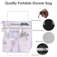 Bolsa de playa de malla portátil, organizador multifuncional de artículos de tocador, bolsa de almacenamiento para cosméticos de ducha, bolsa de viaje transparente para lavado y baño - details 2