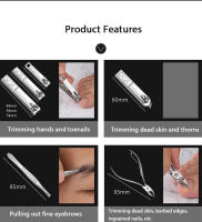 Juego de manicura de 21 Uds., cortaúñas para uso doméstico, herramienta cortaúñas de acero inoxidable, cortaúñas con ranuras para uñas de los pies y dedos - details 7