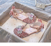 Nuevos zapatos plateados de cristal con suela blanda Baotou, zapatos de niña con diamantes de imitación, zapatos de rendimiento. - details 14
