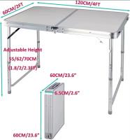 Mesa de Traste Plegable de Aluminio Longitud de 4 pies Ajustable para Acampar, Picnic, Trabajo al Aire Libre - details 3