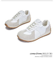 Cuero nuevos zapatos de entrenamiento moral deportivo de fondo plano zapatos blancos casuales para mujer - details 6