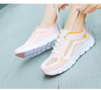 Zapatillas de correr transpirables huecas con superficie Flyknit, zapatos casuales versátiles para mujer, zapatos deportivos ultraligeros - details 8