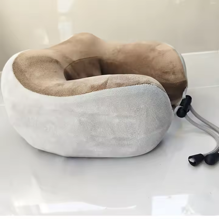 Almohada facial en forma de U, funda suave de poliéster y spandex, lavable a máquina con cremallera, tela no tejida de franela portátil, solo lavado a mano, comodidad para adultos durante todas las estaciones - 1