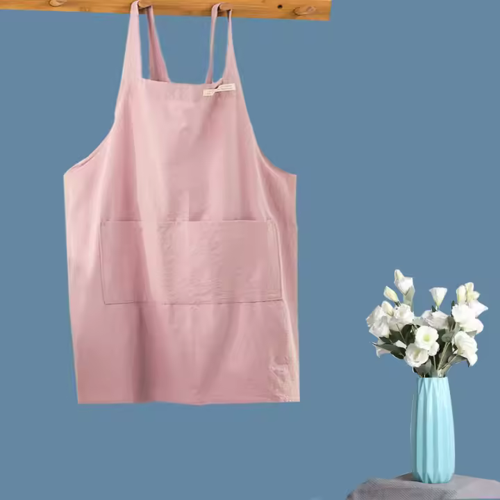 Delantal de cocina de estilo japonés nuevos, delantales de jardinería resistentes a las manchas con espalda cruzada, delantal de lino y algodón para mujer para adultos y niños - 1