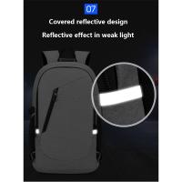 Mochila impermeable antirrobo para hombre, bolsa trasera ligera para libros, elegante, 15,6