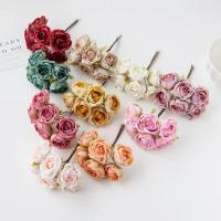 Mini ramo de flores artificiales para boda, 12 piezas, corona de recortes para decoración navideña del hogar, accesorios para vacaciones, rosa de té de seda - details 4