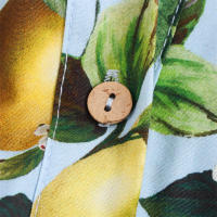 Vestido Largo Informal con Estampado de Frutas para Mujer Nuevo Estilo Europeo Americano, Manga Corta, Cuello Abatible, Otoño 2025 - details 4