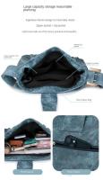 Bolsa de motocicleta de mezclilla azul resistente al desgaste impermeable con diseño de borla y cuerda - details 20