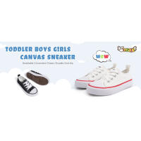 Zapatillas de Lona Ligeras y Cómodas para Niños Pequeños Suela Suave, Cordón T, Antideslizantes, Zapatos Clásicos Planos - details 0