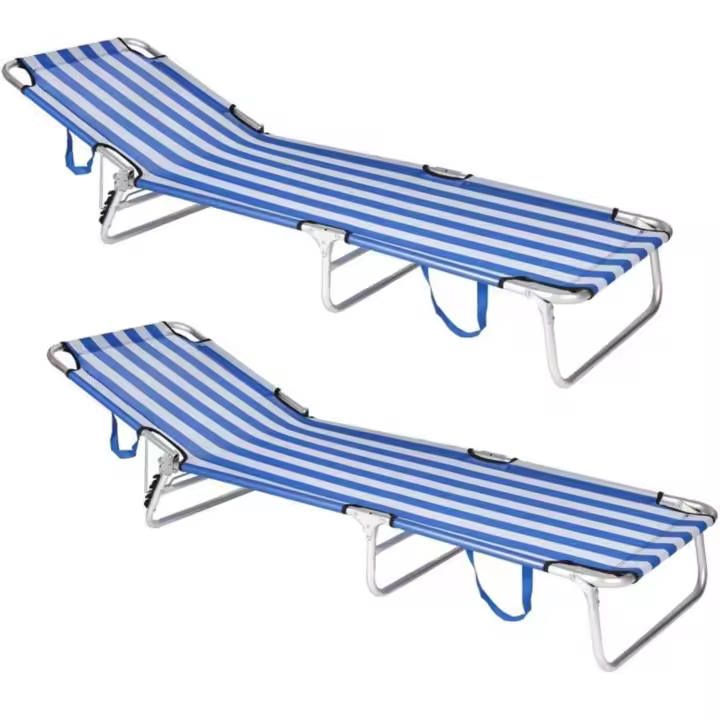 2 Tumbonas Jardín Exterior |   Ligera Plegable y Reclinable |   3 Posiciones |   para Playa Camping Piscina Terraza o Jardín Aguamarina - 1