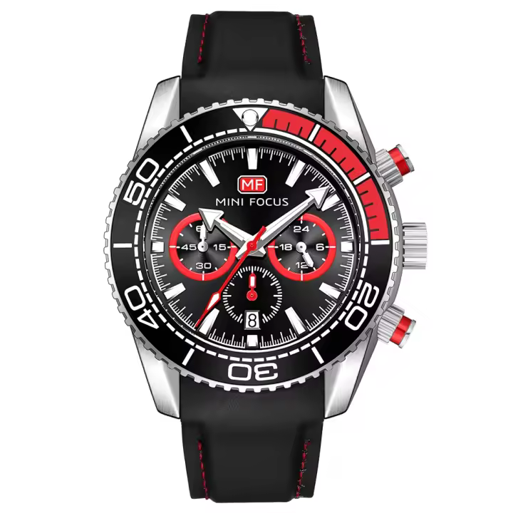Reloj Deportivo de Cuarzo Mini Focus Impermeable, Multifuncional con Toma de Cuerda Giratoria y Dial Luminoso Regalo Perfecto para él - 1