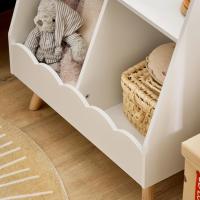 Estanterías y 2 Compartimentos Organizador de Juguetes y Libros para Niños Blanco - details 2