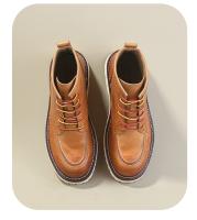 Botas cortas informales retro de caña alta Zapatos de cuero de moda de piel de vaca Botas de herramientas Botas de cuero - details 6